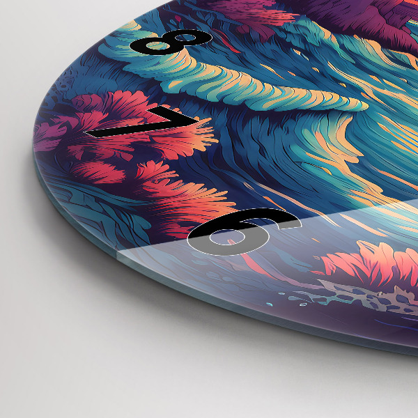 Reloj de cristal redondo Océano y cielo de cuento de hadas