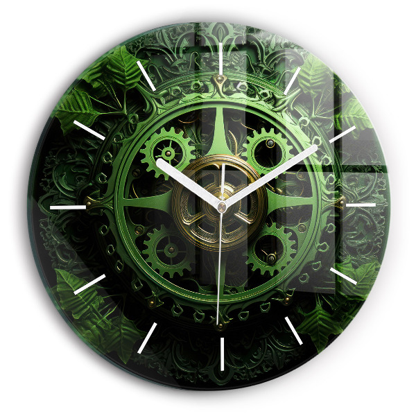 Reloj redondo pared Mecanismo verde