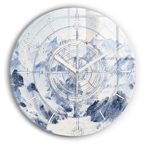 Reloj de cristal redondo Dibujos azules