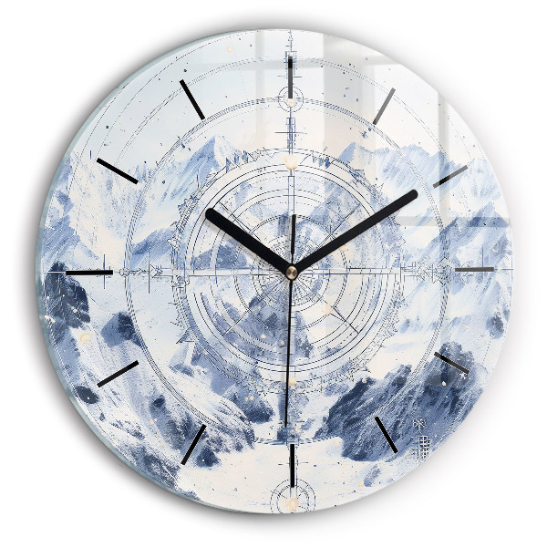 Reloj de cristal redondo Dibujos azules
