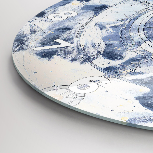 Reloj de cristal redondo Dibujos azules