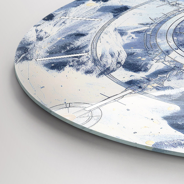 Reloj de cristal redondo Dibujos azules