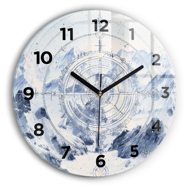Reloj de cristal redondo Dibujos azules