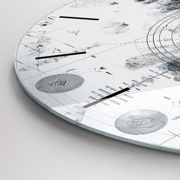 Reloj de pared redondo Dibujo montañas