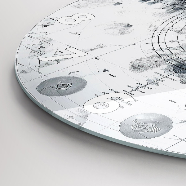 Reloj de pared redondo Dibujo montañas