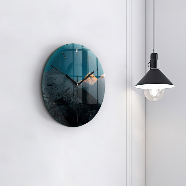 Reloj de pared redondo Puesta de sol en las montañas