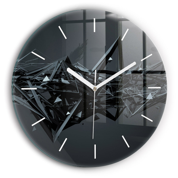 Reloj de pared redondo Abstracción negra