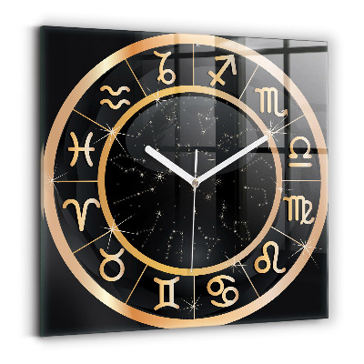 Reloj cuadrado Signos zodiacales negros
