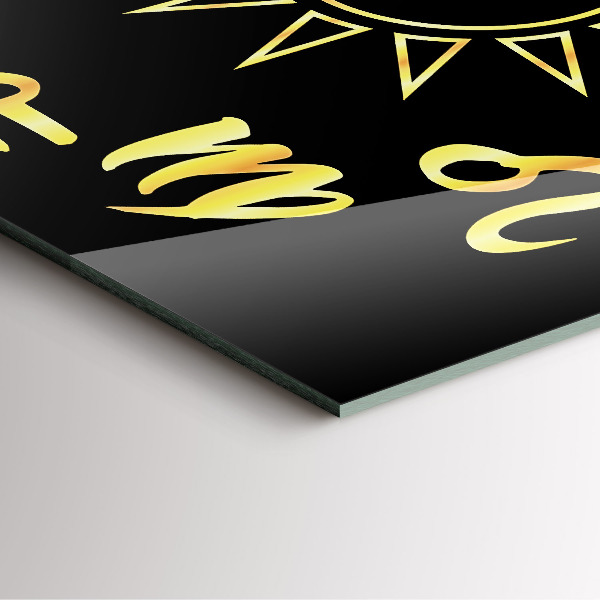 Reloj de pared cuadrado Signos astrológicos dorados sobre fondo negro