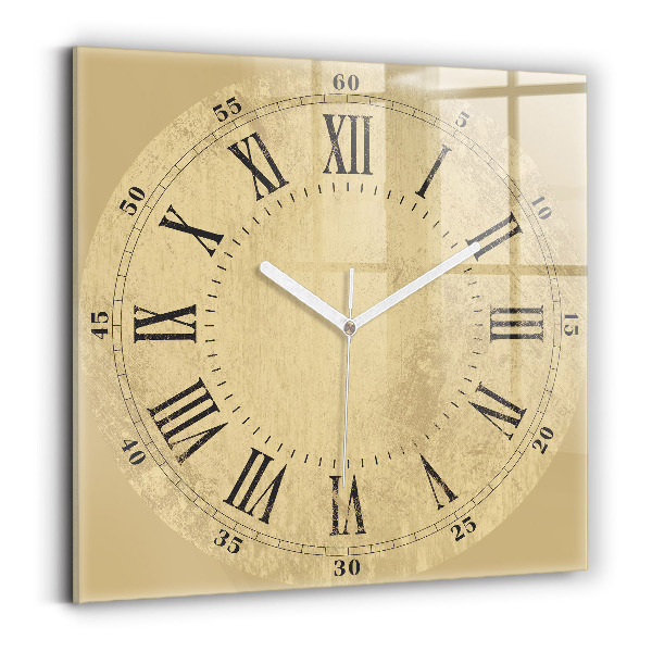 Reloj de pared cuadrado Números romanos marrones
