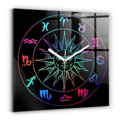 Reloj de pared cuadrado Signos del arco iris