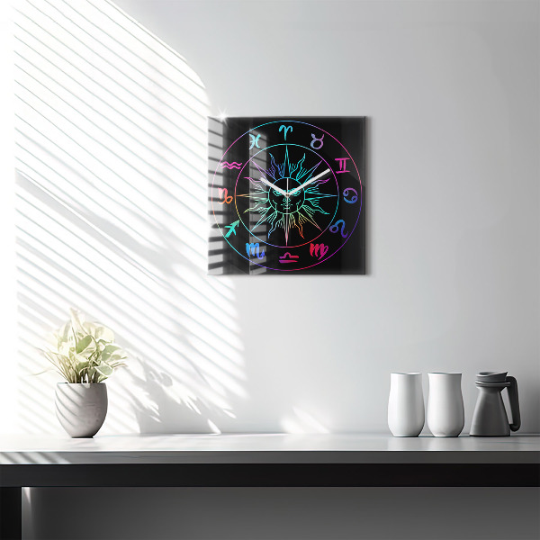 Reloj de pared cuadrado Signos del arco iris