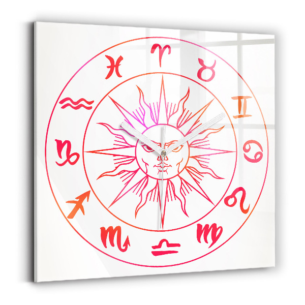 Reloj cuadrado Signos zodiacales de colores