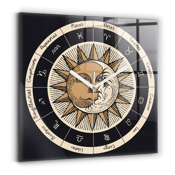 Reloj cuadrado El Sol y los zodíacos