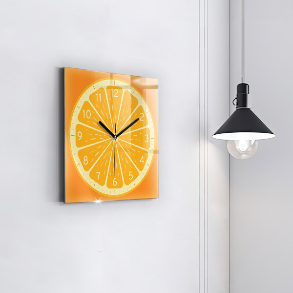 Reloj cuadrado Naranja jugosa