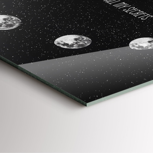 Reloj de pared cuadrado Fases de la luna e inscripción