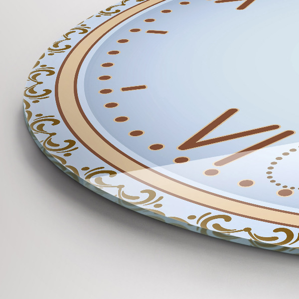 Reloj de pared redondo Flores azules