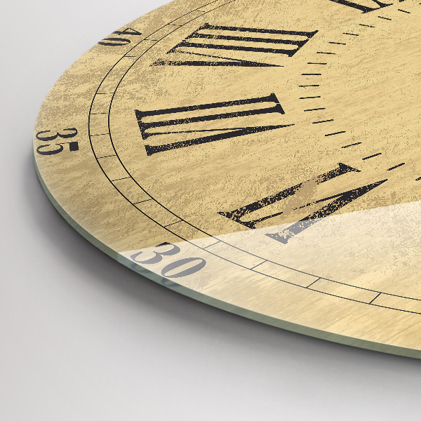 Reloj de cristal redondo Números romanos marrones