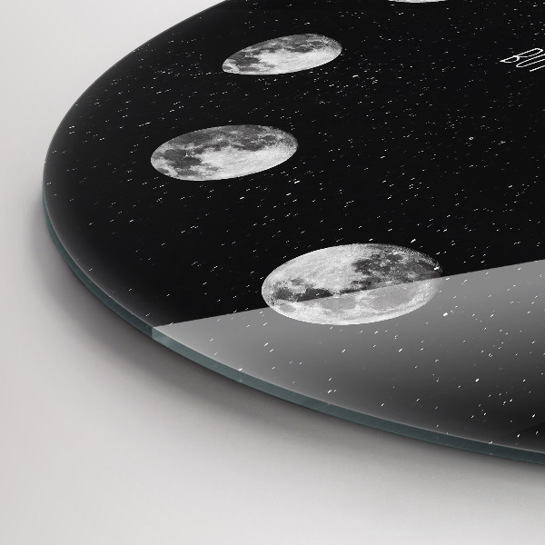 Reloj de pared redondo Fases de la luna e inscripción